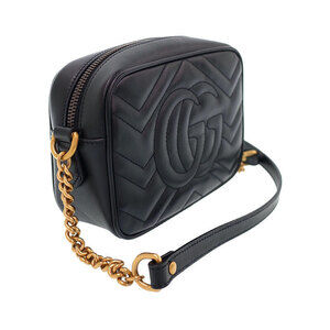Gucci GG Shoulder Bag Black Marmont Quilted